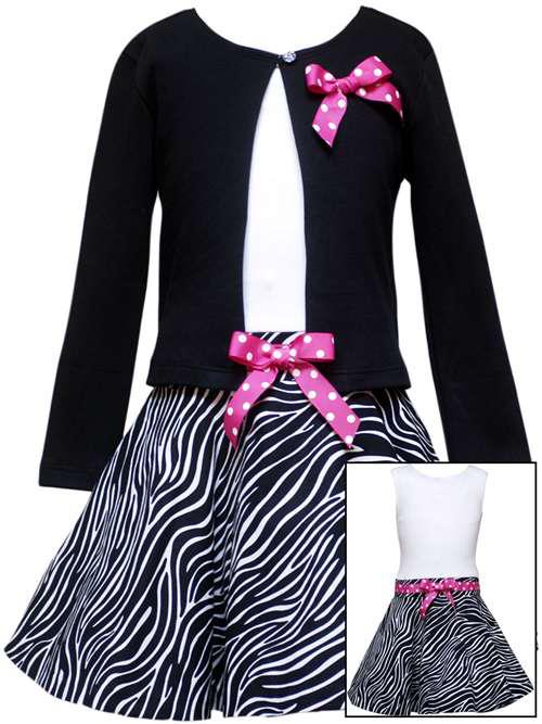 Zebra Dress/Cardigan Set