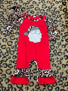 Leopard Santa Romper
