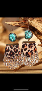 Turquoise Leopard & Boujee Earrings