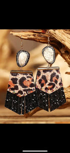 White/Black Leopard & Boujee Earrings