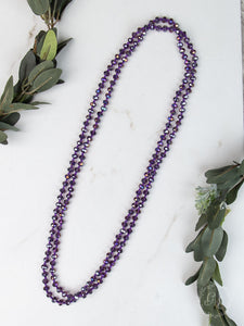 Clear Purple 60" Bead Necklace