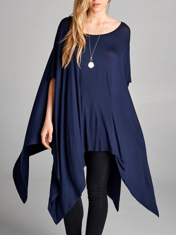 Navy Poncho