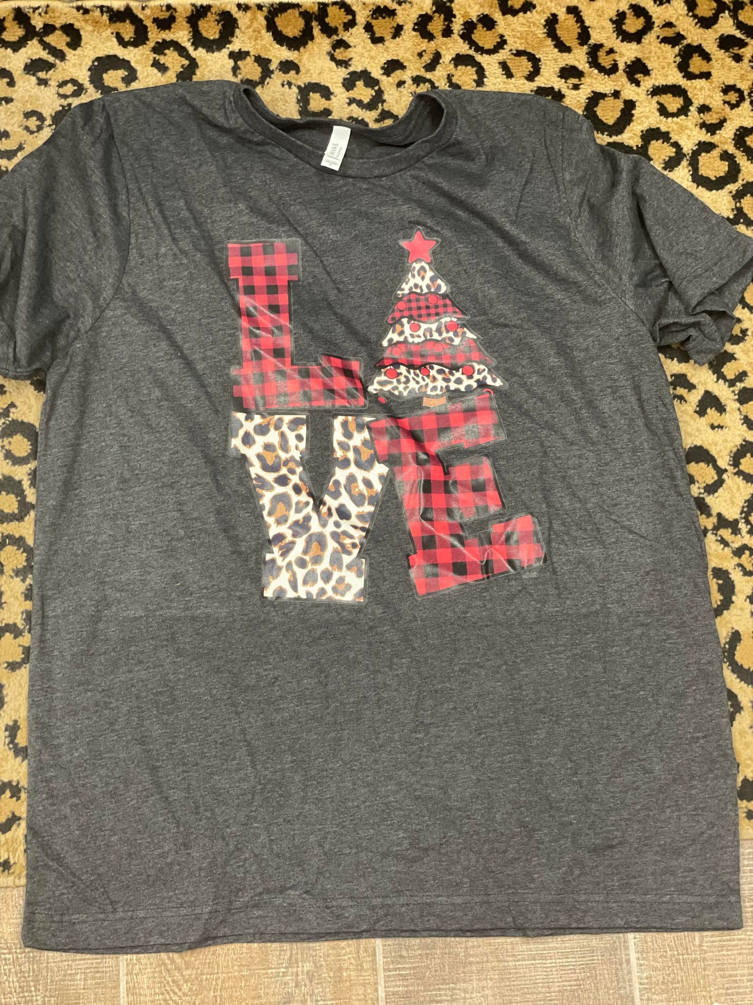 Plaid Love Christmas Tee