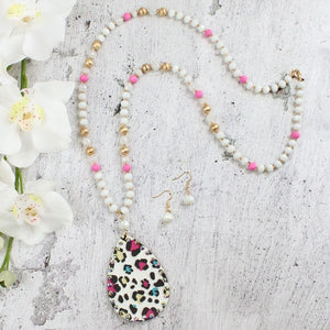 Gold/Pink Layer Leopard Necklace