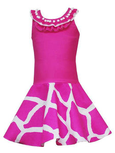 Pink Giraffe Pom Dress