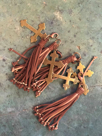 Cross/Tassel Keychain
