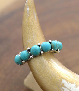 Round Turquoise Band Ring