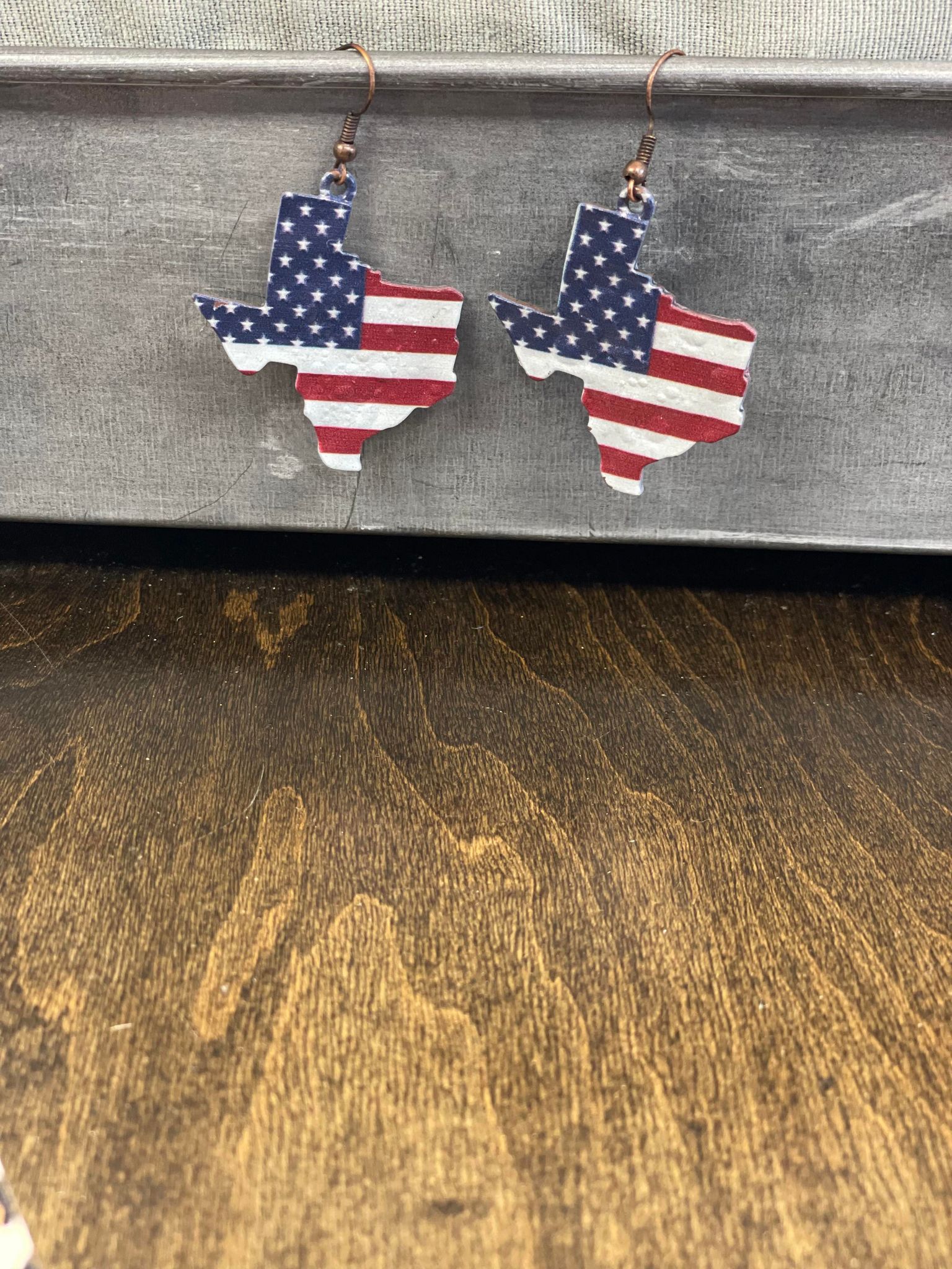 Metal Tx Flag Earrings