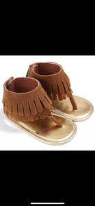 Infant Tan Fringe Sandal