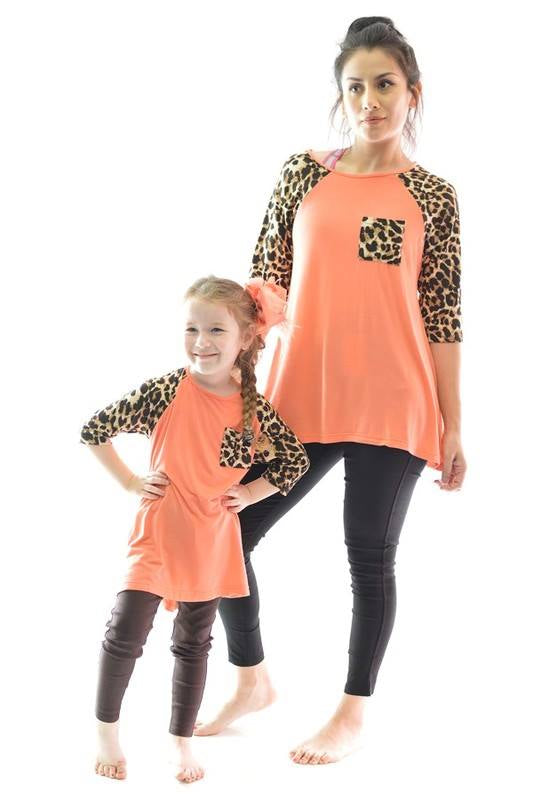 Coral Leopard Pocket Tunic