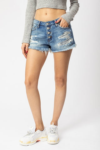 K7817L Light Distressed Shorts