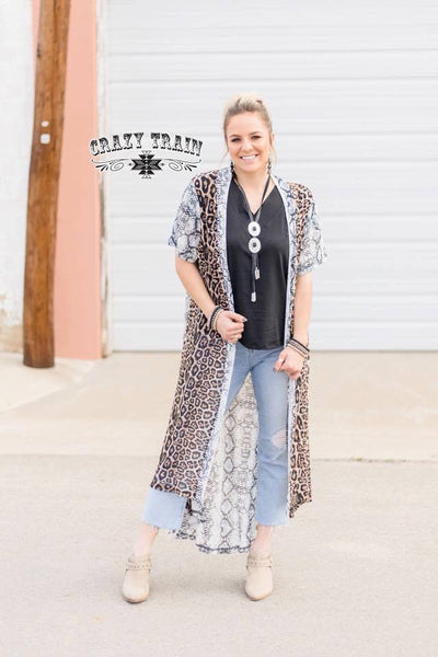 Snake/Leopard Print Duster