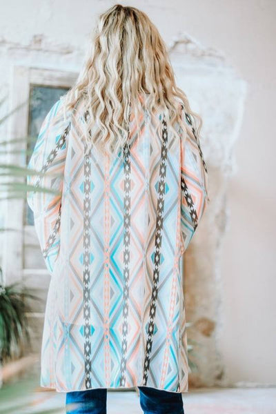 LB Coral Aztec Cardi