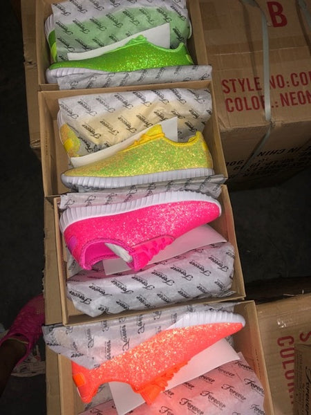 Neon Pink GLitter Bomb Sneakers