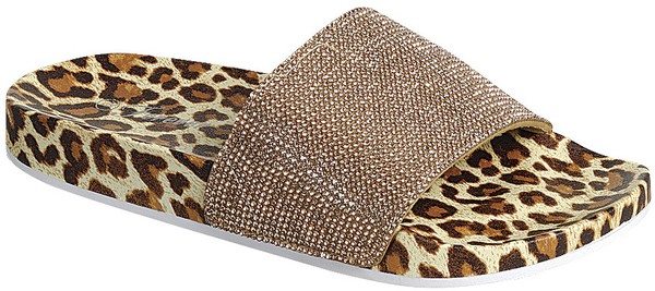 Gold Leopard Rhinestone Slide