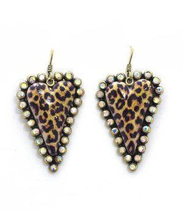 Leopard Heart Earrings