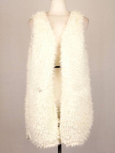 White Fur And Leopard Suede Vest