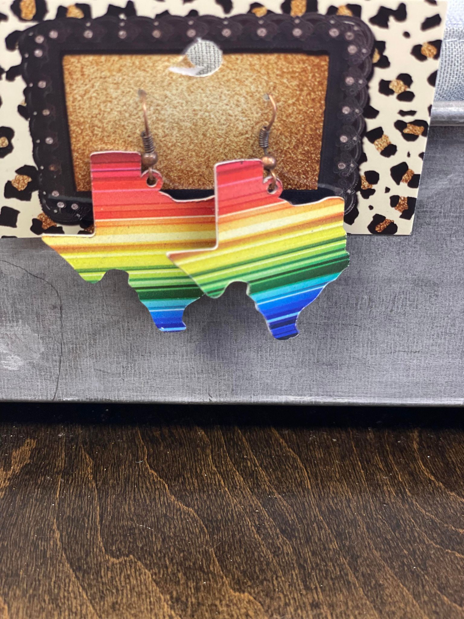 Metal Serape TX Earrings
