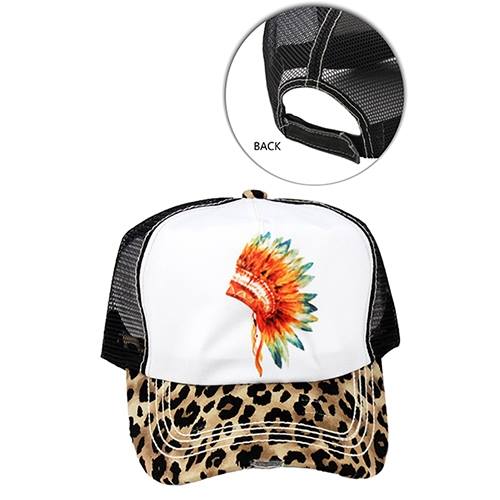 Indian Headdress Leopard Hat