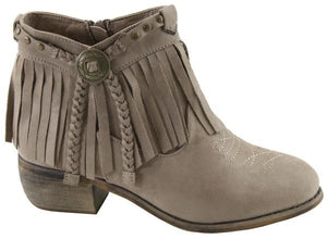 Taupe Fringe Bootie