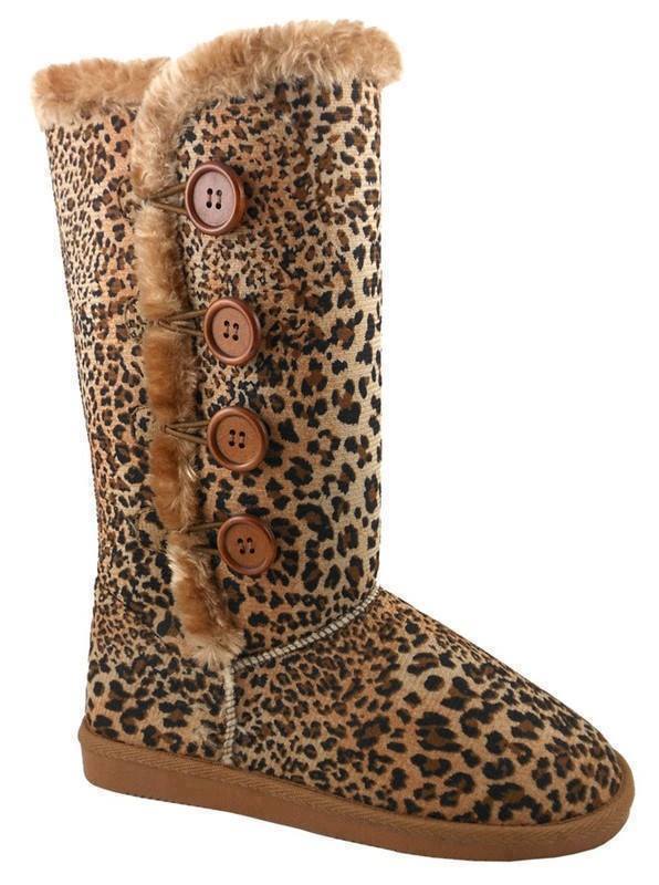 Leopard Ugg Style Fur Boot