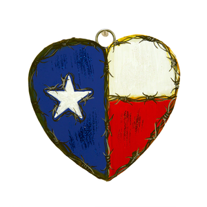 TEXAS FLAG HEART CHARM