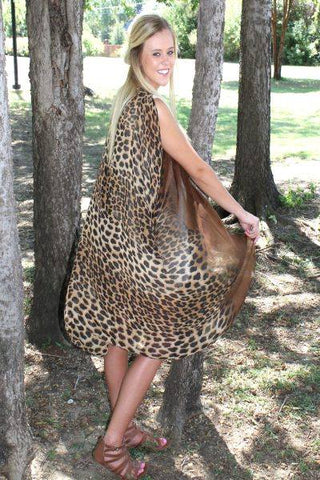 Brown Leopard Sheer Vest