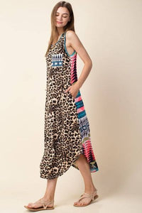 Leopard Aztec Back Dress