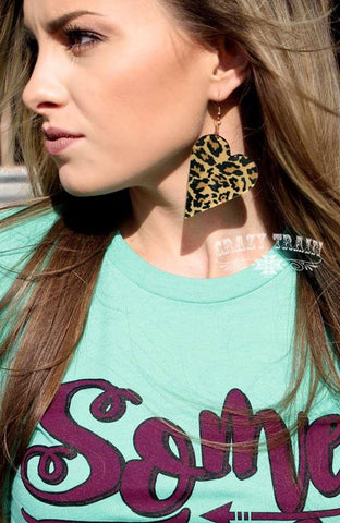 Leopard Acrylic Heart Earring