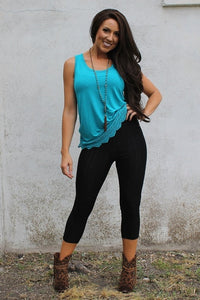 Black Denim Capri Jeggings