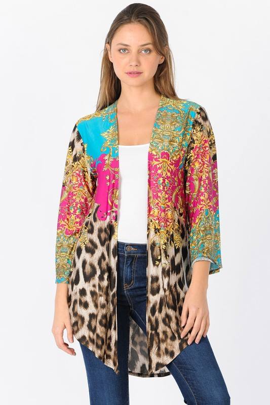 Leopard Floral Cardigan