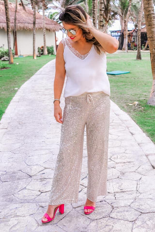 Champagne Sequin Pants