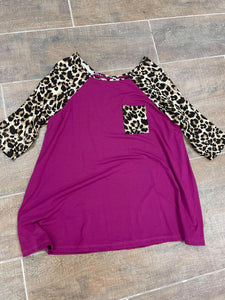 Leopard Pocket Purple Tunic