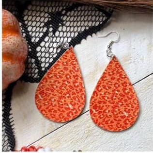 Orange Leopard Earrings