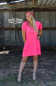 Neon Pink Druzy Dress