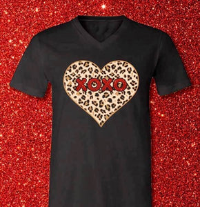 Leopard XOXO Heart tee