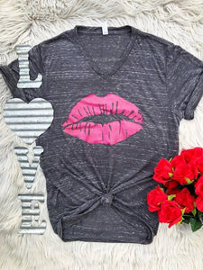 Pink Glitter Ombre Lips Tee