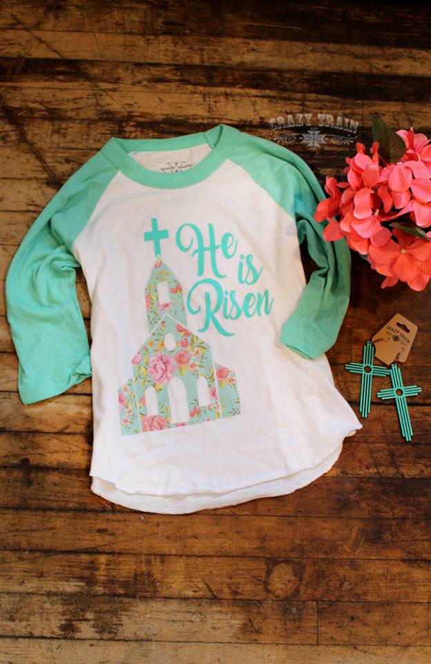 Mint He Has Risen Church Raglan