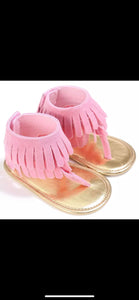 Infant Light Pink Fringe Sandal