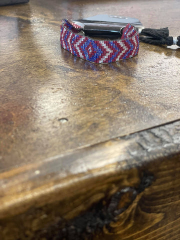 Red/Blue Bead Tie Bracelet