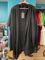 Black Sweater Pocket Cardigan