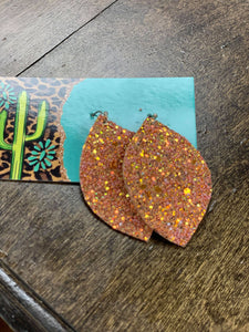 Orange Glitter Earring