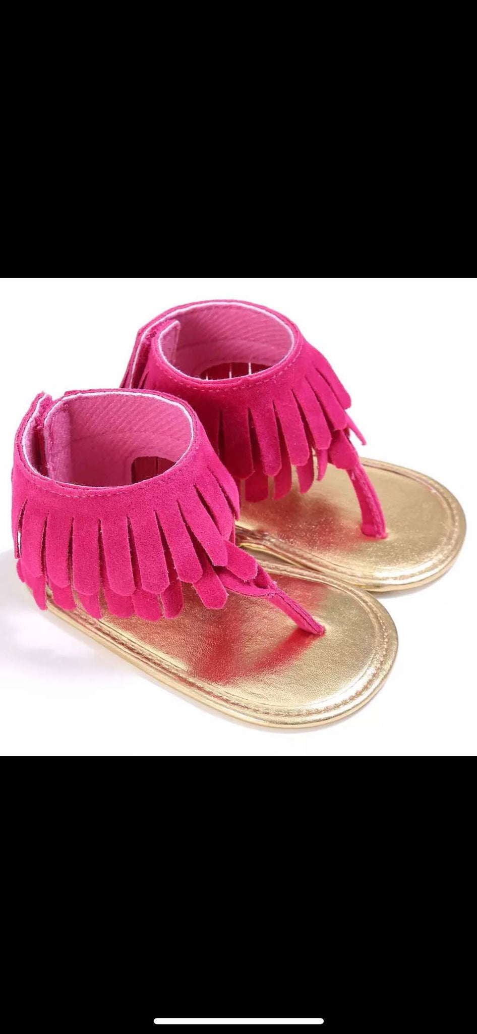 Hot Pink Infant Fringe Sandal