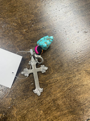 Cross Stone Keychain