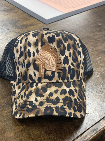 Leopard Indian Headdress Hat
