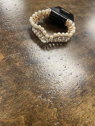 Pearl/Diamond Stretch Bracelet