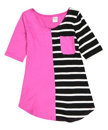 Pink/Black Stripe Tunic