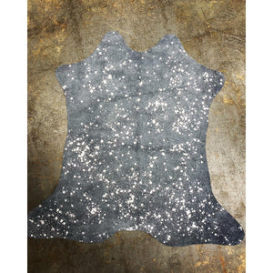 Grey & Silver Acid Wash Suede Leather Hide