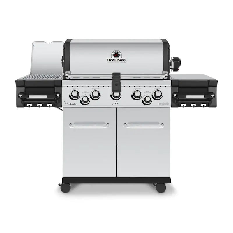 Broil King Regal S 590 PRO IR 5-Burner Propane Gas Grill With Rotisserie & Infrared Side Burner - Stainless Steel