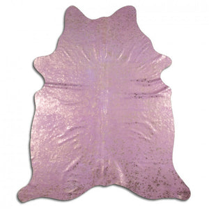 Acid Wash Gold on Pink Suede Leather Hide